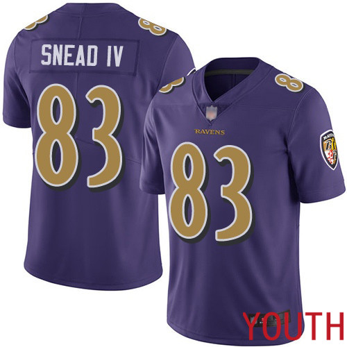 Baltimore Ravens Limited Purple Youth Willie Snead IV Jersey NFL Football 83 Rush Vapor Untouchable